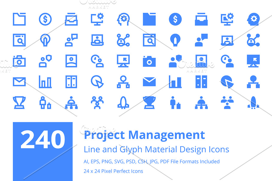 240 Project Management Material Icon