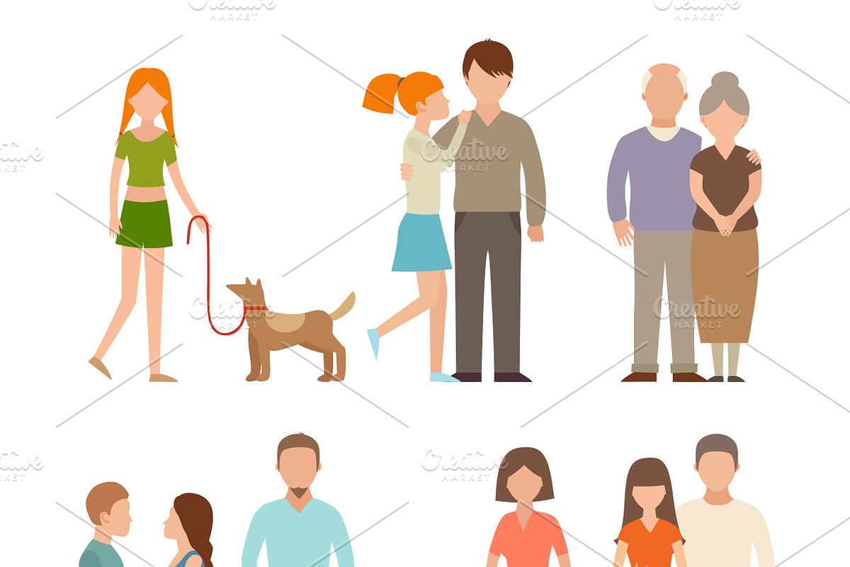 People happy couple vector set in Illustrations - product preview 8