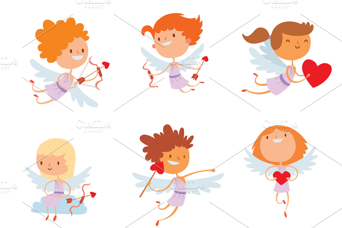 Valentine Day cupid angels vector in Illustrations - product preview 8