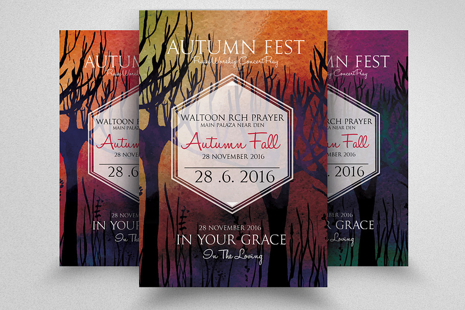 Autumn Fall Fest Party Flyer