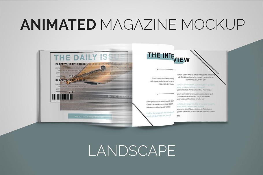 Animated Magazine Mockup | Landscape in Print Mockups - product preview 8
