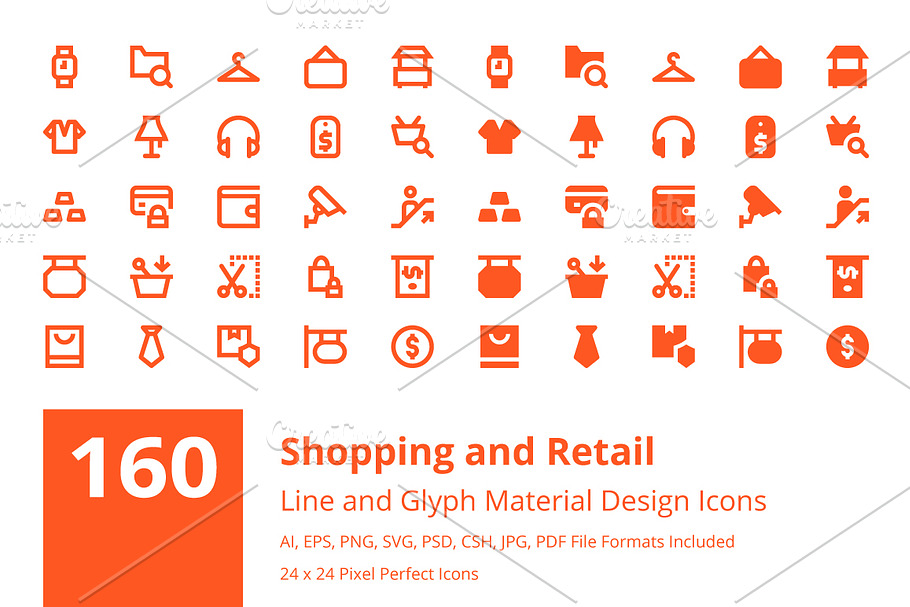 160 Shopping Material Design Icons