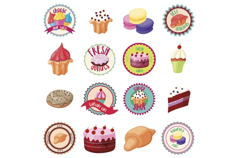 Confectionery icons set in Objects - product preview 8