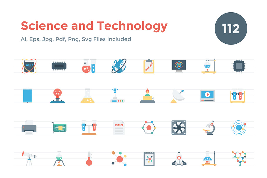 112 Flat Science and Technology Icon