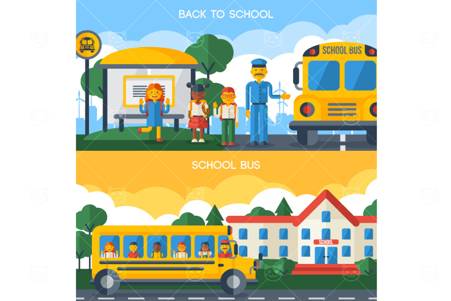 Banners Back to School in Illustrations - product preview 8