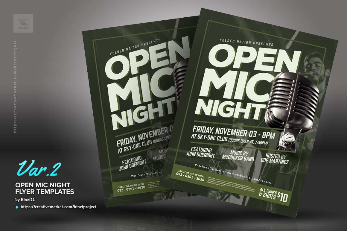 Open Mic Night Flyer Template Creative Daddy