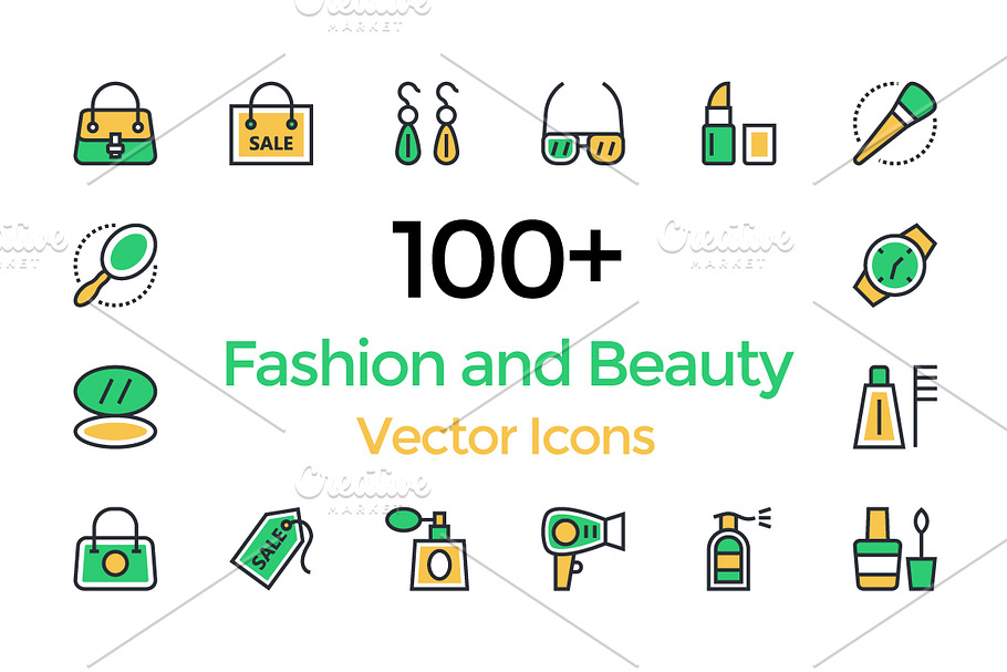 100+ Fashion and Beauty Vector Icons