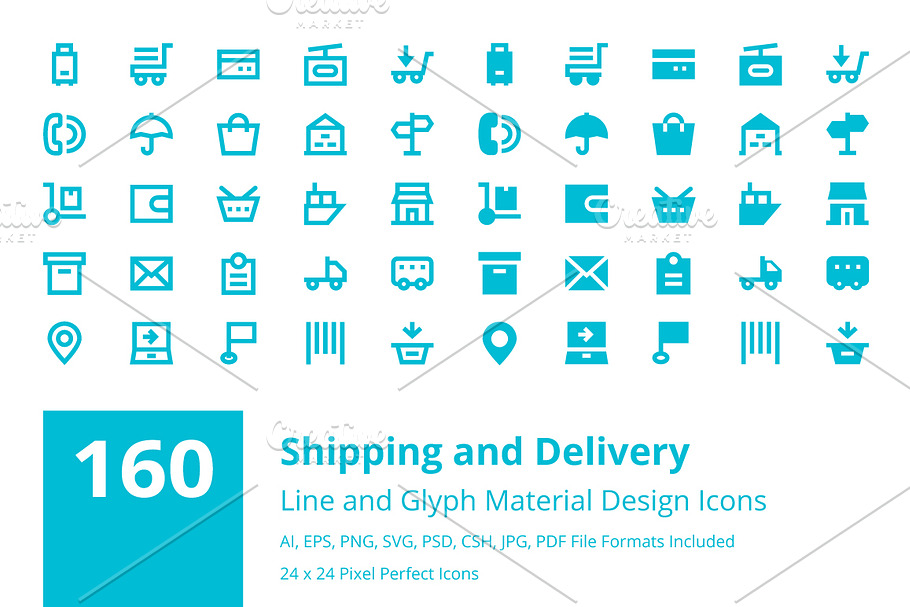 160 Shipping and Delivery Icons