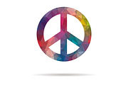 low poly icon colorful peace symbol