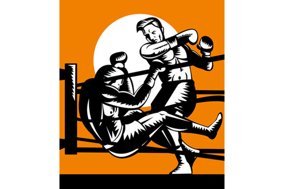 Boxer Connecting Knockout Punch in Illustrations - product preview 8