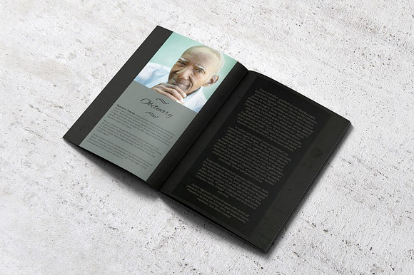 Dark 8-Page Funeral Booklet in Brochure Templates - product preview 1