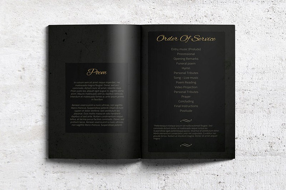 Dark 8-Page Funeral Booklet in Brochure Templates - product preview 3