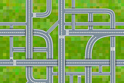 Road junctions on grass