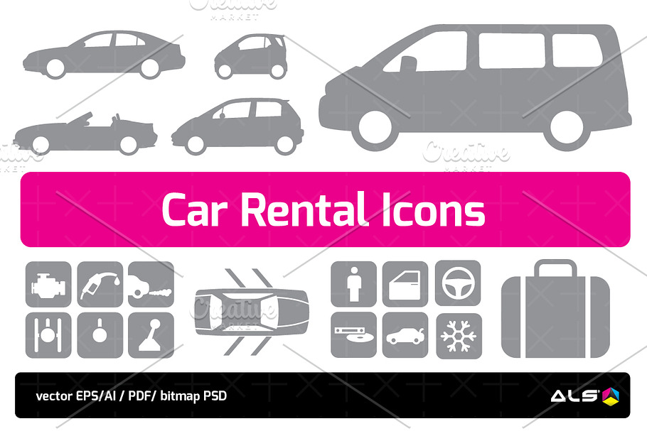 Car Rental Icons in Holiday Icons - product preview 8