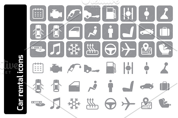 Car Rental Icons in Holiday Icons - product preview 1