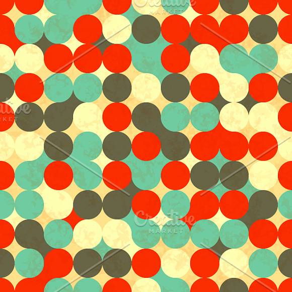 Colorful circles, retro pattern in Patterns - product preview 1