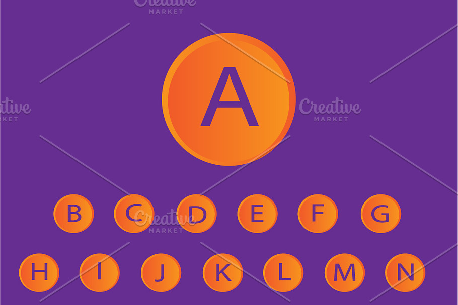 neon buttons font orange vector in Graphics - product preview 8
