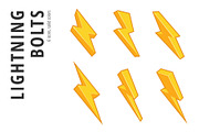 6 Lightning Bolts set in 3 styles