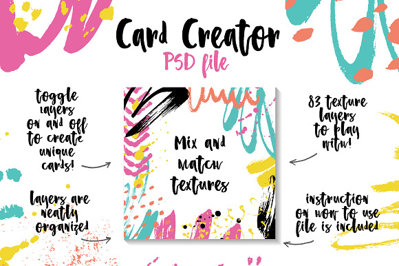 Abstract Paint Card Creator in Card Templates - product preview 1