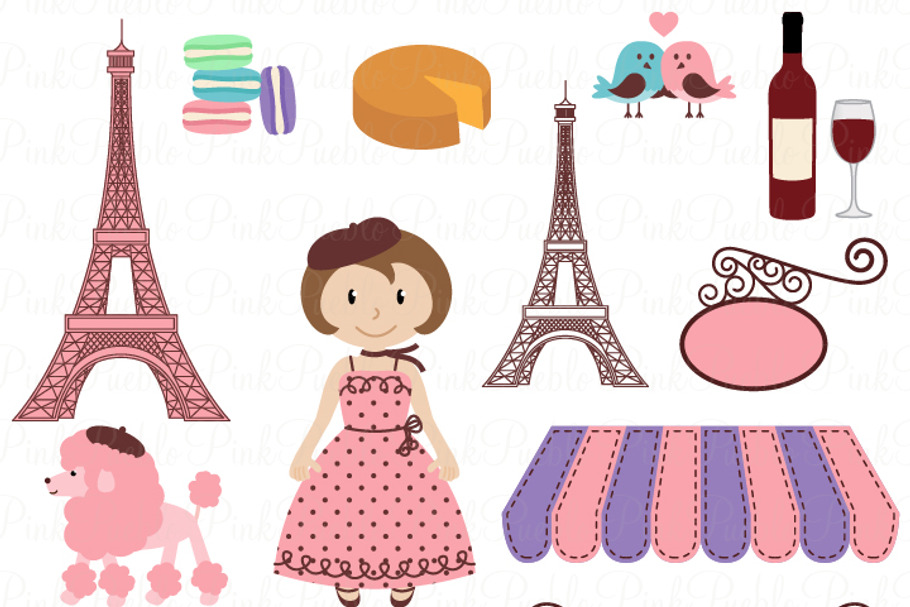 Paris Vectors and Clipart in Illustrations - product preview 8