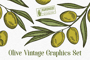 Olive Vintage Graphics Set
