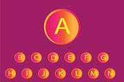 neon buttons font orange and pink