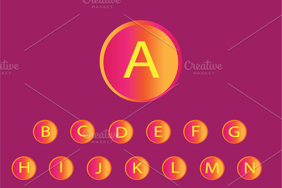 neon buttons font orange and pink in Graphics - product preview 8