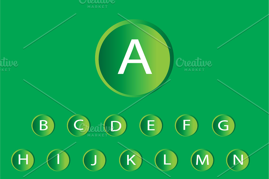 neon buttons font green vector in Graphics - product preview 8