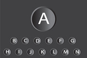 neon buttons font gray vector
