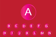neon buttons font pink color vector