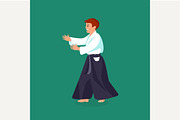 Woman is practicing aikido