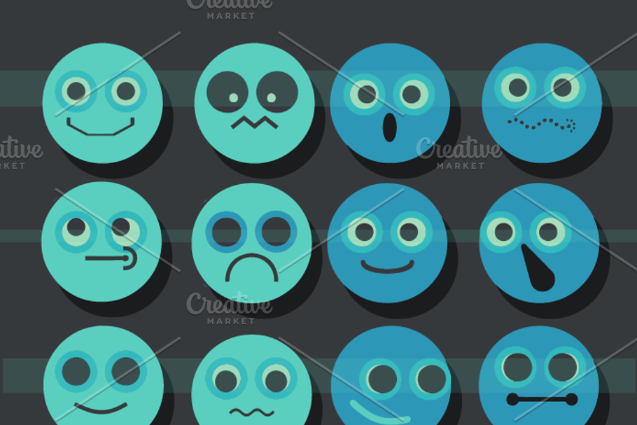 BLUE EMOJIS in Graphics - product preview 8