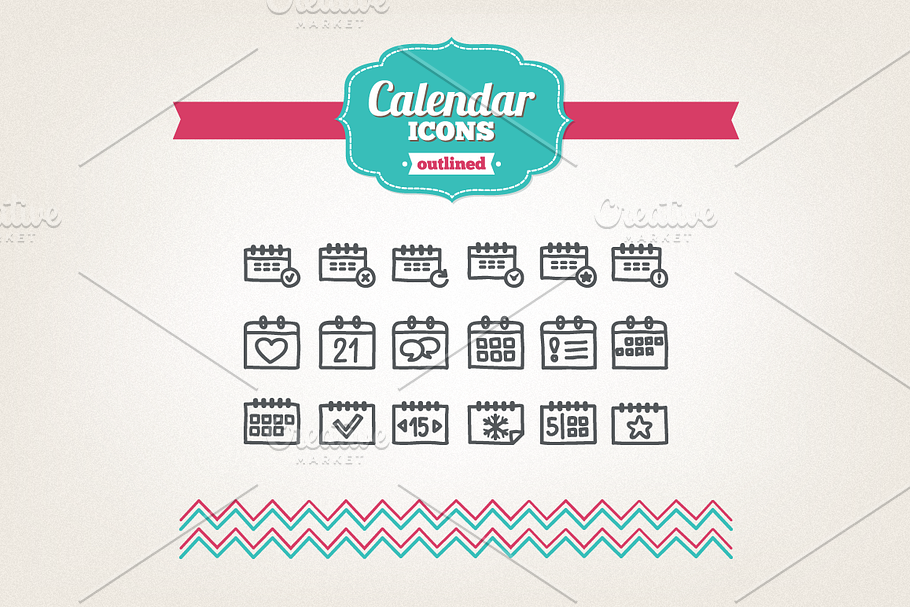 Hand drawn calendar icons in Calendar Icons - product preview 8