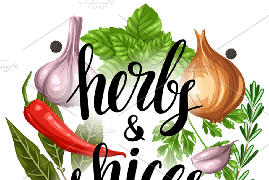 Backgrounds with herbs and spices. in Postcard Templates - product preview 8
