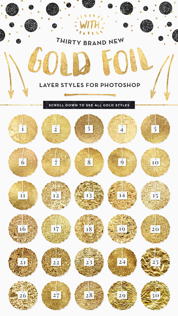 The Gold Foil Kit Essentials+Bonus! in Photoshop Layer Styles - product preview 1