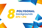 Polygonal vector backgrounds set