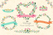 Сollection of vintage vector flowers