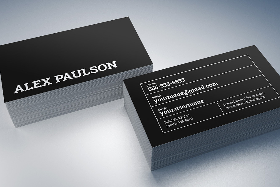 Bold Black Business Card 007 in Business Card Templates - product preview 8