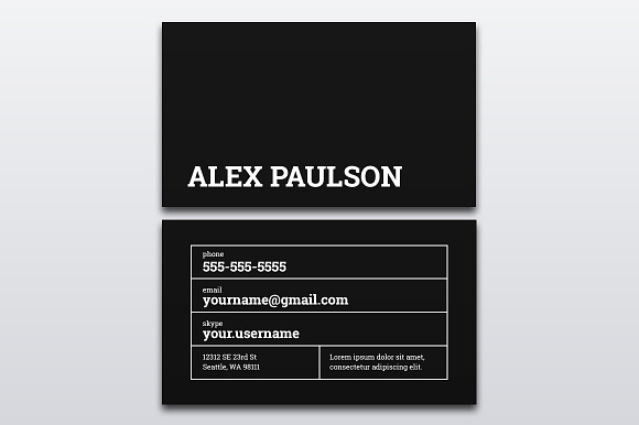 Bold Black Business Card 007 in Business Card Templates - product preview 1