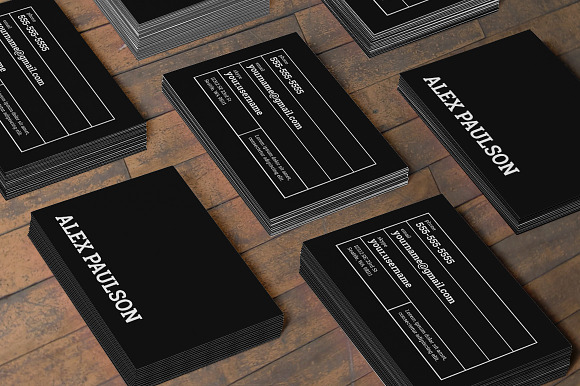 Bold Black Business Card 007 in Business Card Templates - product preview 2