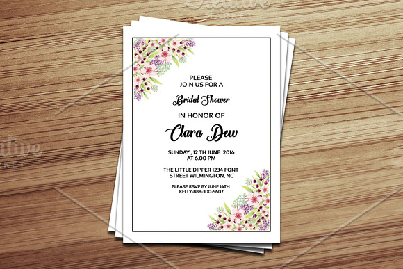 Bridal Shower Invitation Template in Wedding Templates - product preview 2
