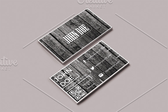 Clean Wood Business Card in Business Card Templates - product preview 1