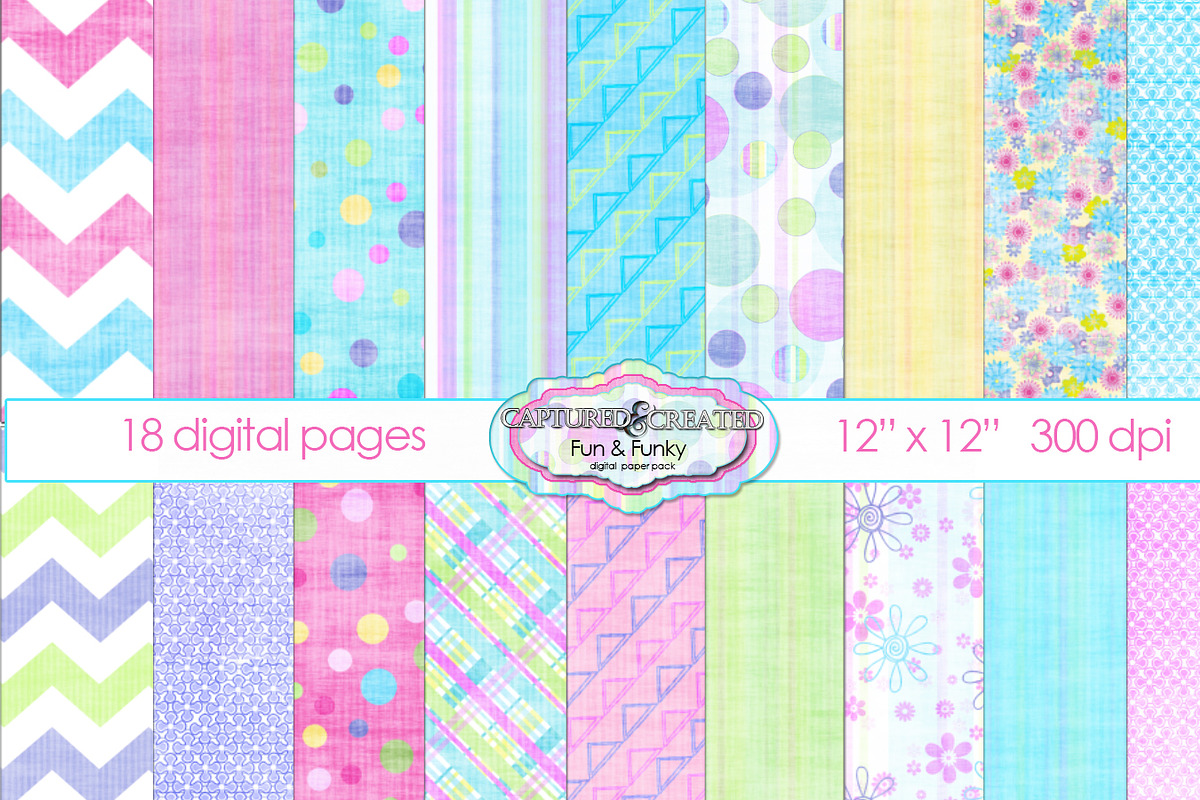 Fresh & Fun -  Digital Paper Pack 18 in Patterns - product preview 8