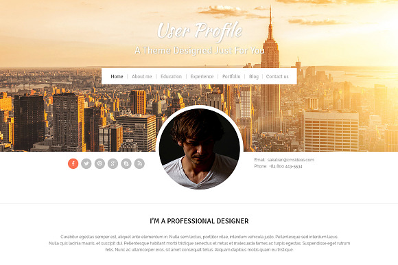Profile WordPress Theme in WordPress Portfolio Themes - product preview 1