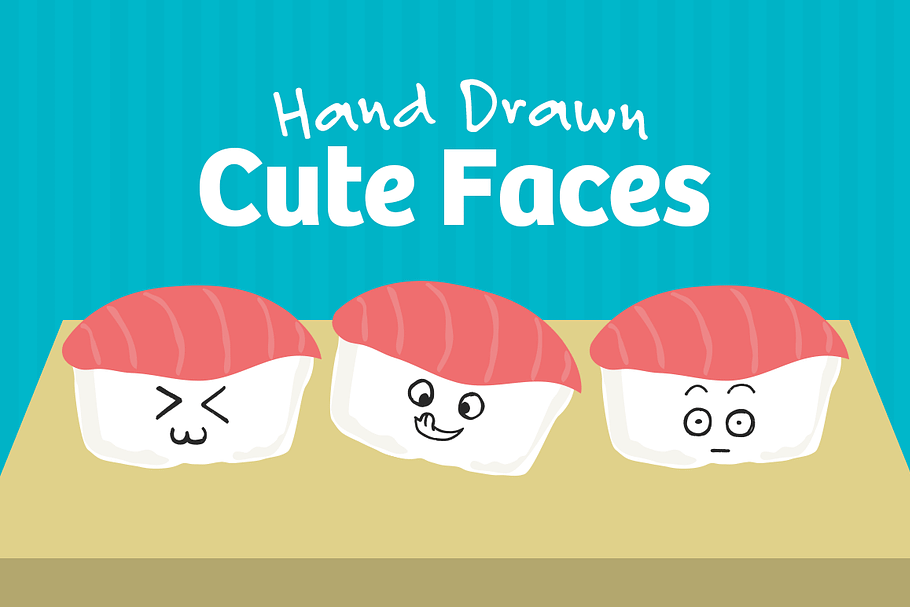 101 Hand Drawn Cute Faces in Photoshop Shapes - product preview 8