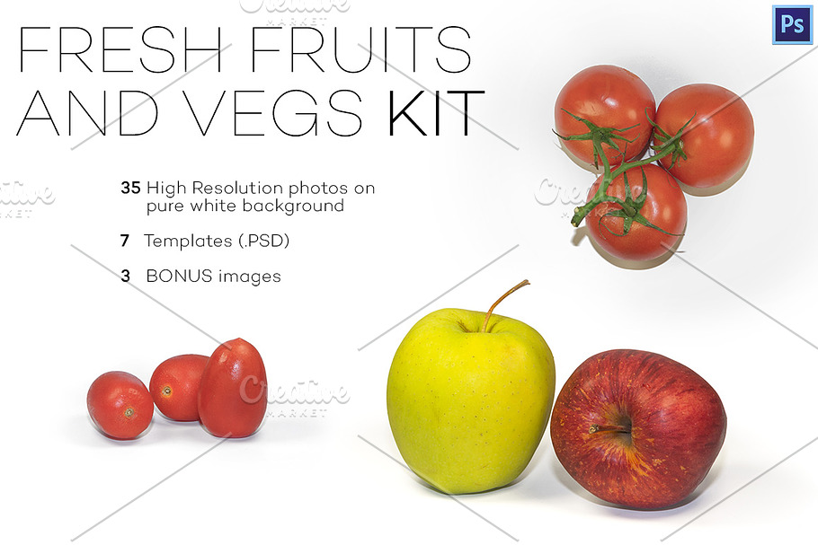 Fresh Fruits and Vegs Photo Kit in Illustrations - product preview 8