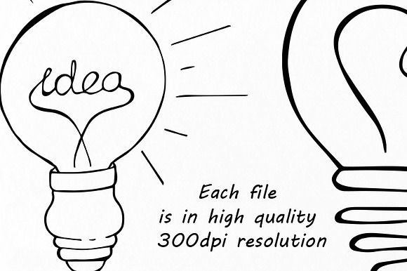 Doodle Light Bulb Clipart in Illustrations - product preview 1