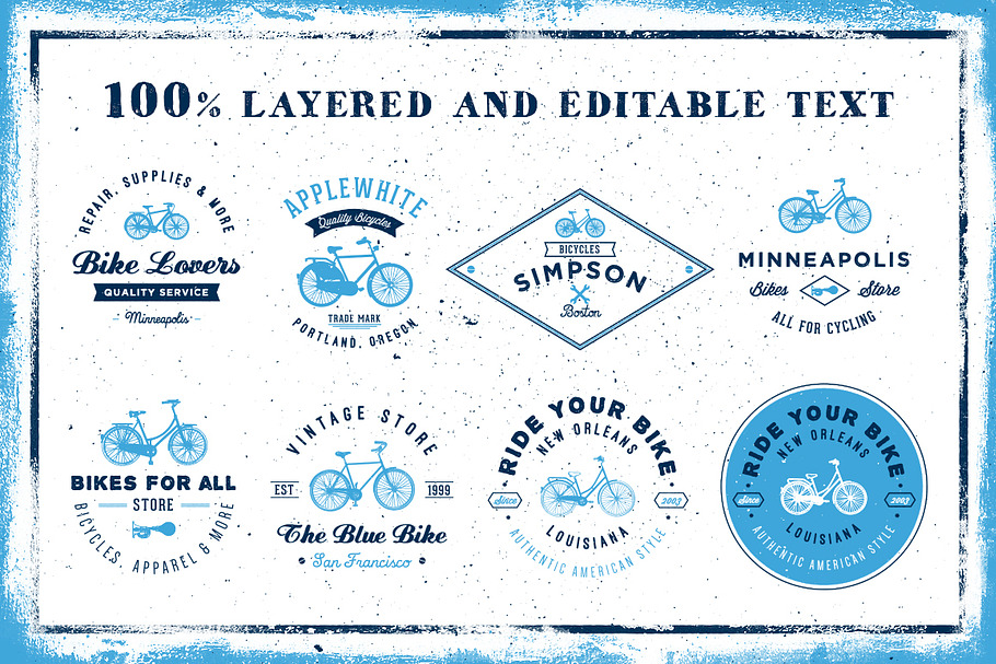 Bicycles Logo Collection in Logo Templates - product preview 8