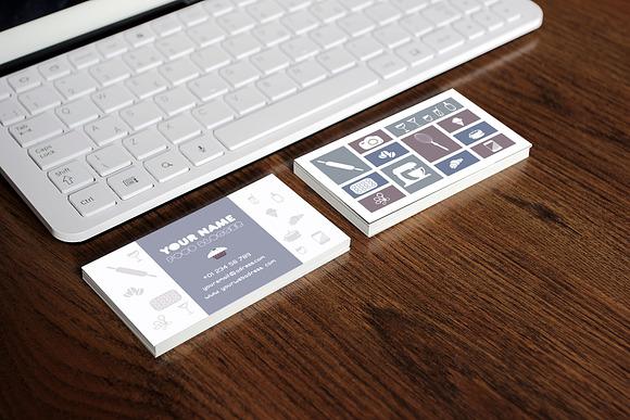 3 Food Blogger Business Cards Temp. in Business Card Templates - product preview 4