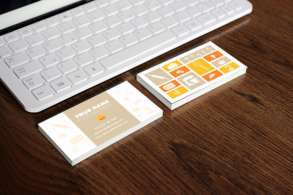 3 Food Blogger Business Cards Temp. in Business Card Templates - product preview 5